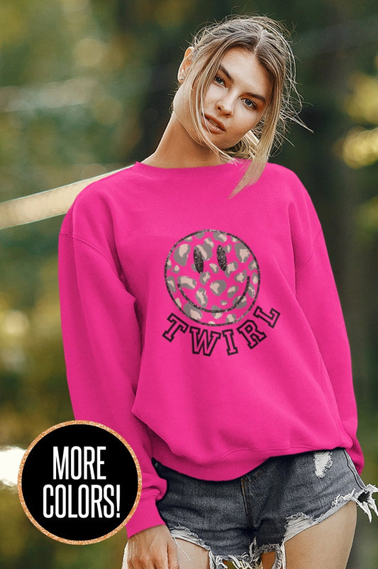 Smiley Twirl Crewneck Sweatshirt - Adult