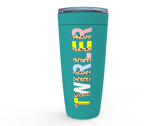 Cheetah Twirler Tumbler - Teal