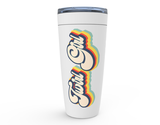 Retro Rainbow Twirl Girl Tumbler