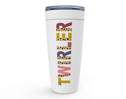 Cheetah Twirler Tumbler - White